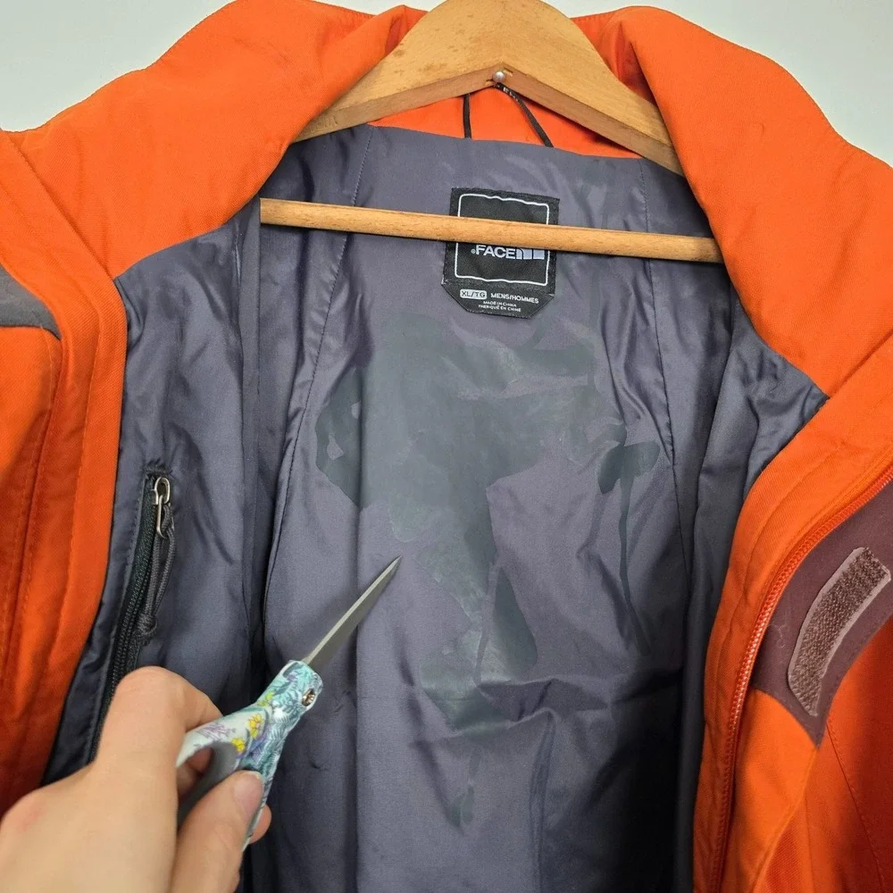 The North Face Mens HyVent Jacket Size XL Orange Hiking Gorpcore Technical Gear